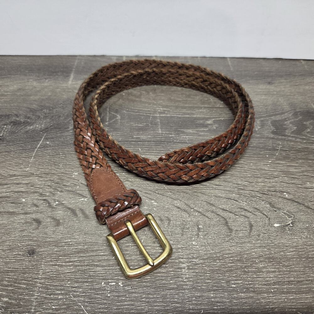 COACH LEATHER BRITISH TAN BROWN BRAIDED BELT SIZE 38- 3863. Euc